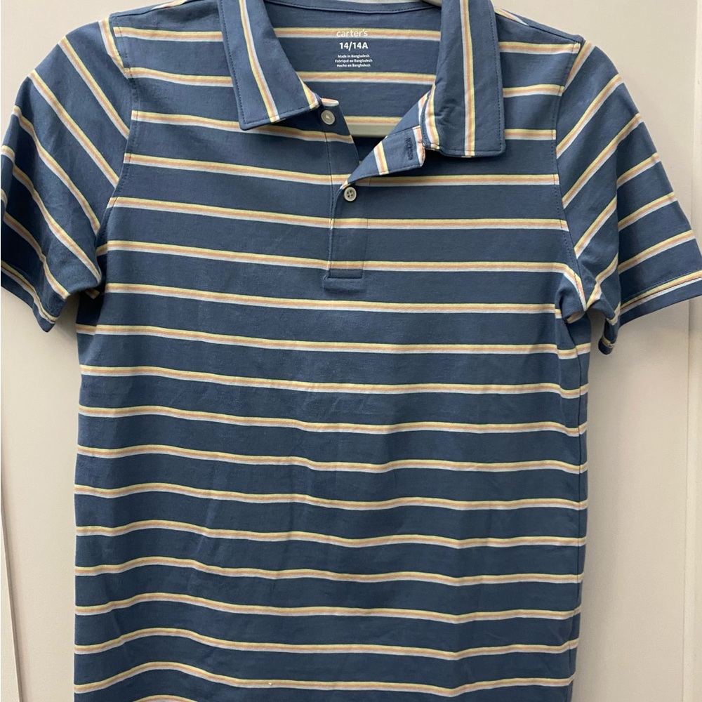 Carter's Blue and Yellow Striped Polo Shirt